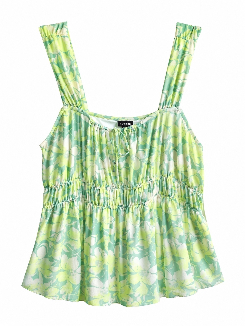 torrid Light Green Floral Smocked Cami Sz 2X